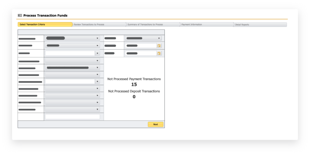process transactions screen within inline admin.