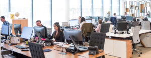 A busy office that needs to improve call center efficiency