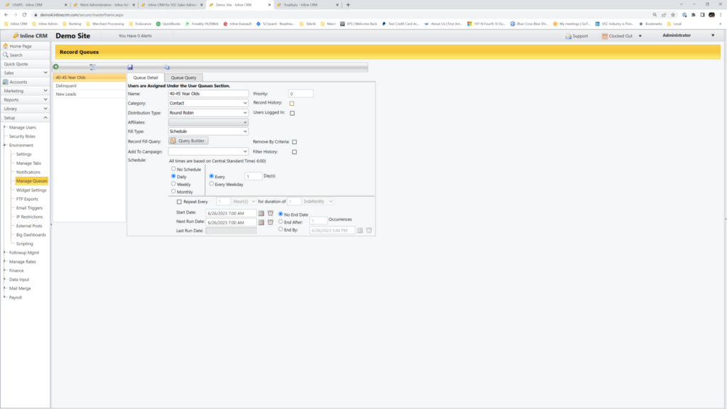 Screenshot of how you can assign leads with certain criteria or lead scores within Inline CRM